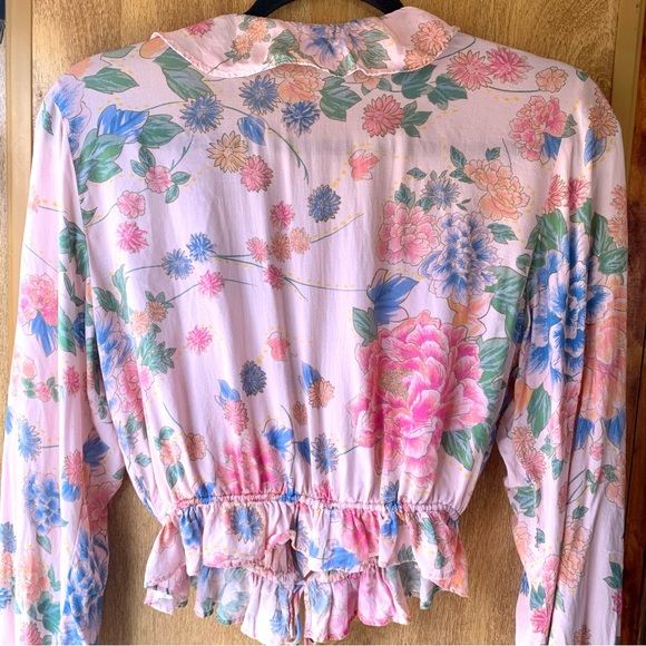 👉NOVELLA ROYALE Pink Flower Tie Up Blouse 💗 - Picture 10 of 11